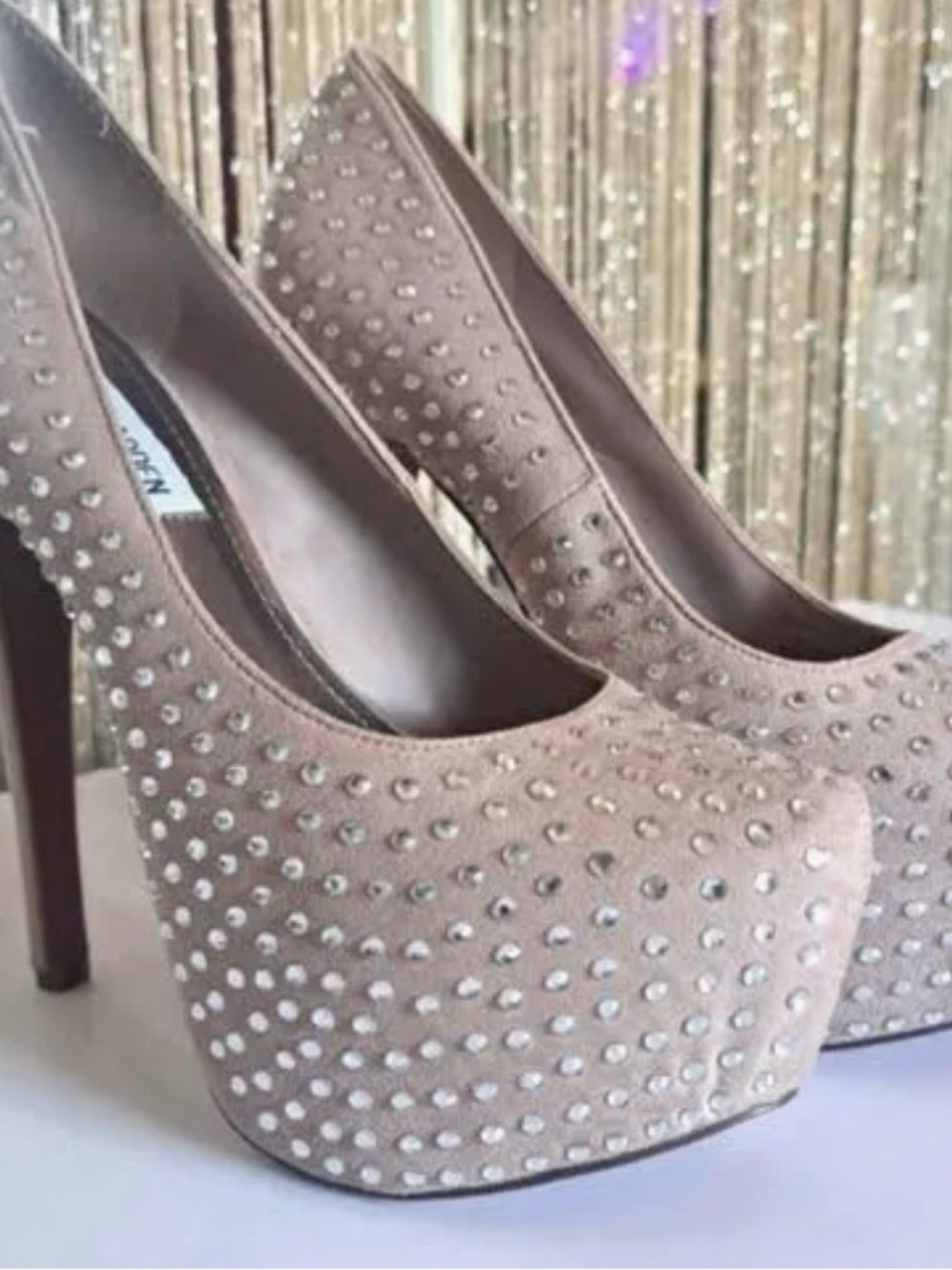 Studded Nude Platform Pumps - Women